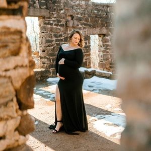 Off the shoulder maternity dress